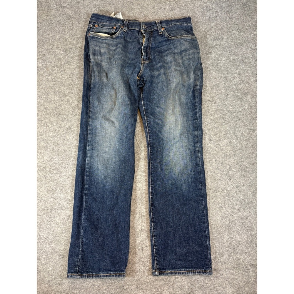 Levis Premium 541 Jeans Mens 34x30 Blue Denim Athletic Taper Fit Dark Wash